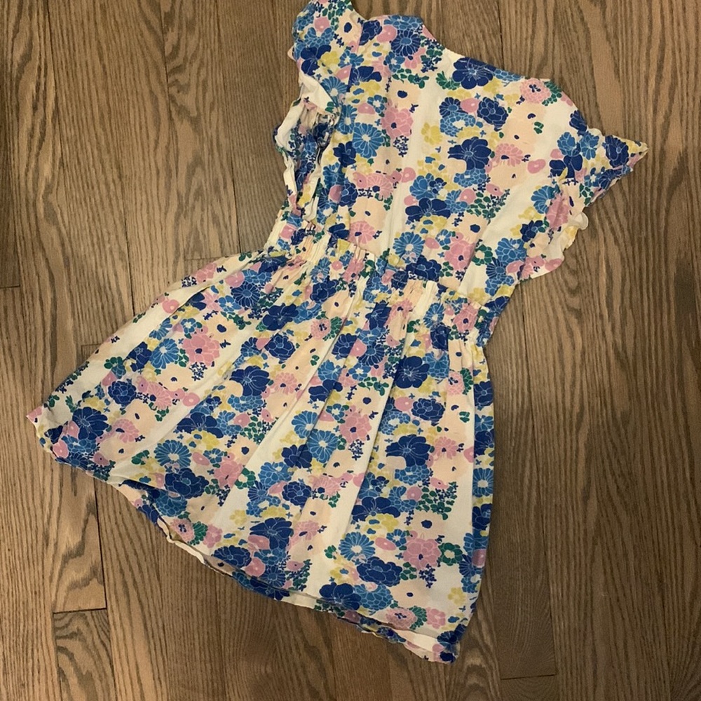 J. Crew Crewcuts Floral Dress Flutter Sleeves - Kids Size 6 - Picture 5 of 5